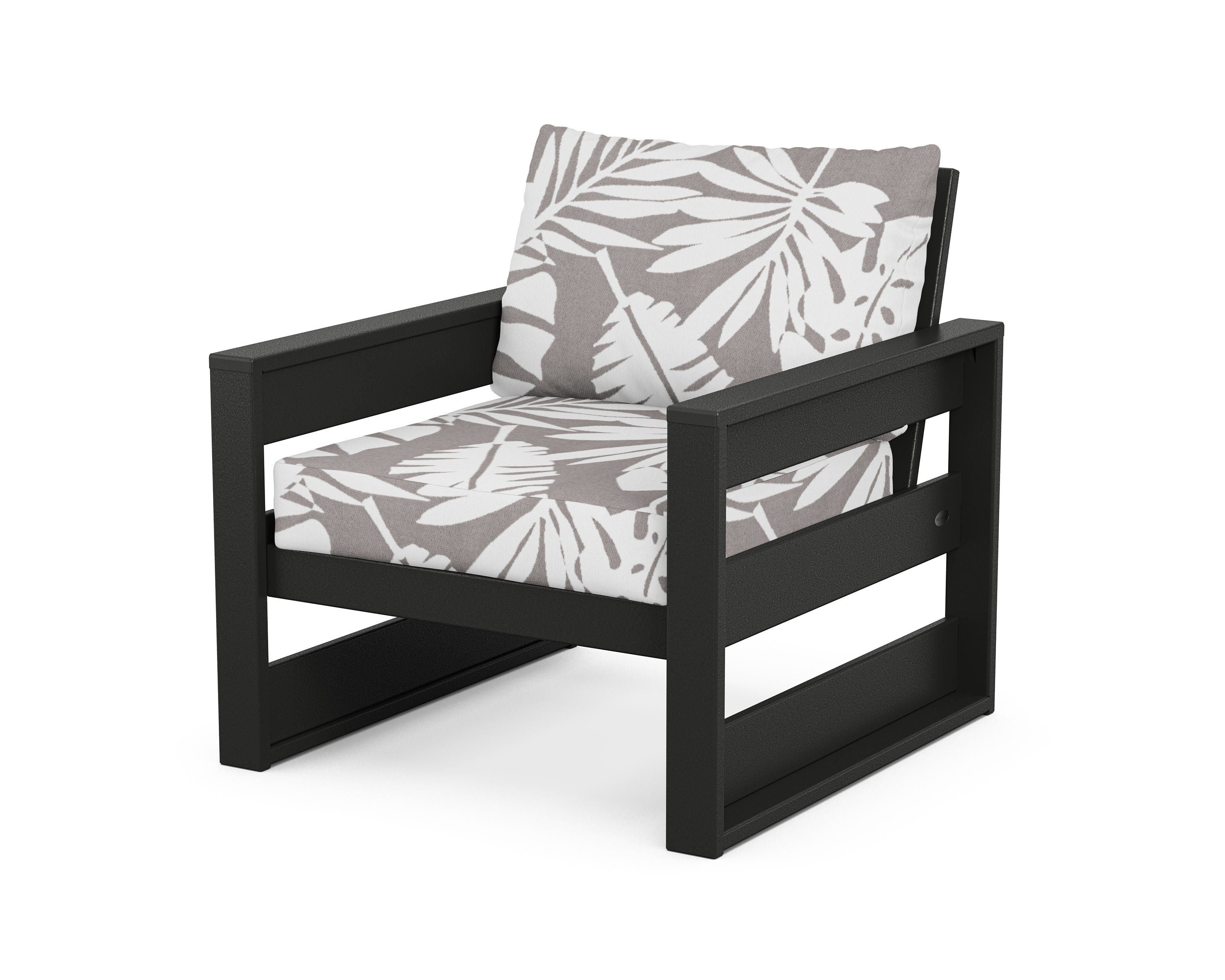 POLYWOOD® Westport Club Chair in Black / Leaf Grey Mist