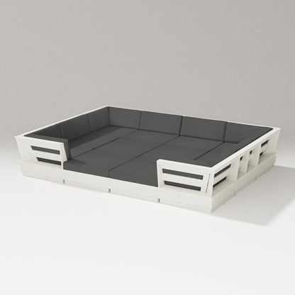 PW Designer Series Elevate 12-Piece Pit Sectional in Vintage White / Spectrum Carbon
