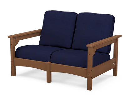 POLYWOOD® Club Loveseat in Teak / Navy