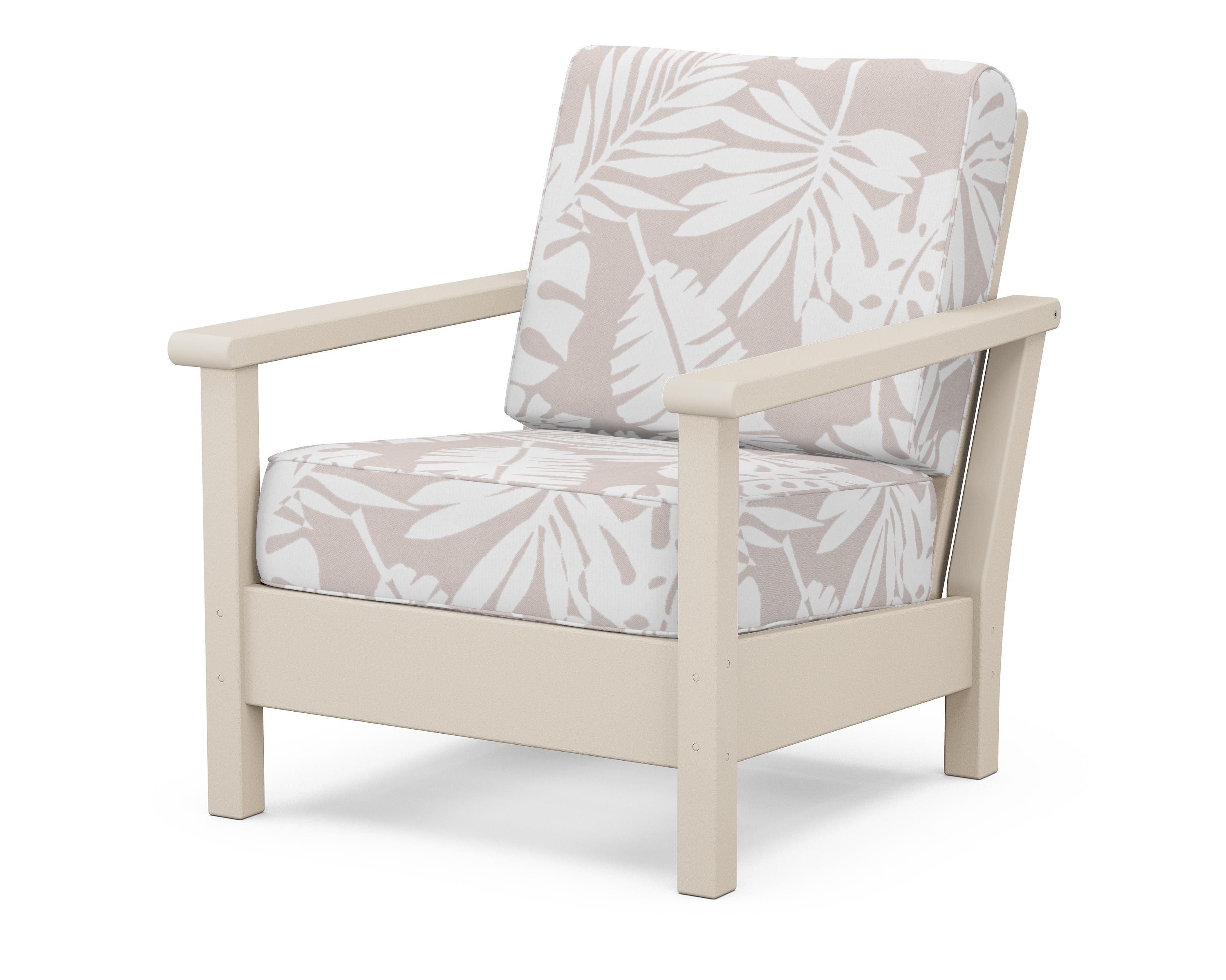POLYWOOD® Harbour Deep Seating Chair in Sand / Leaf Dune Burlap