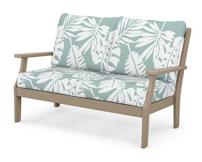POLYWOOD® Braxton Deep Seating Loveseat in Vintage Sahara / Leaf Glacier Spa
