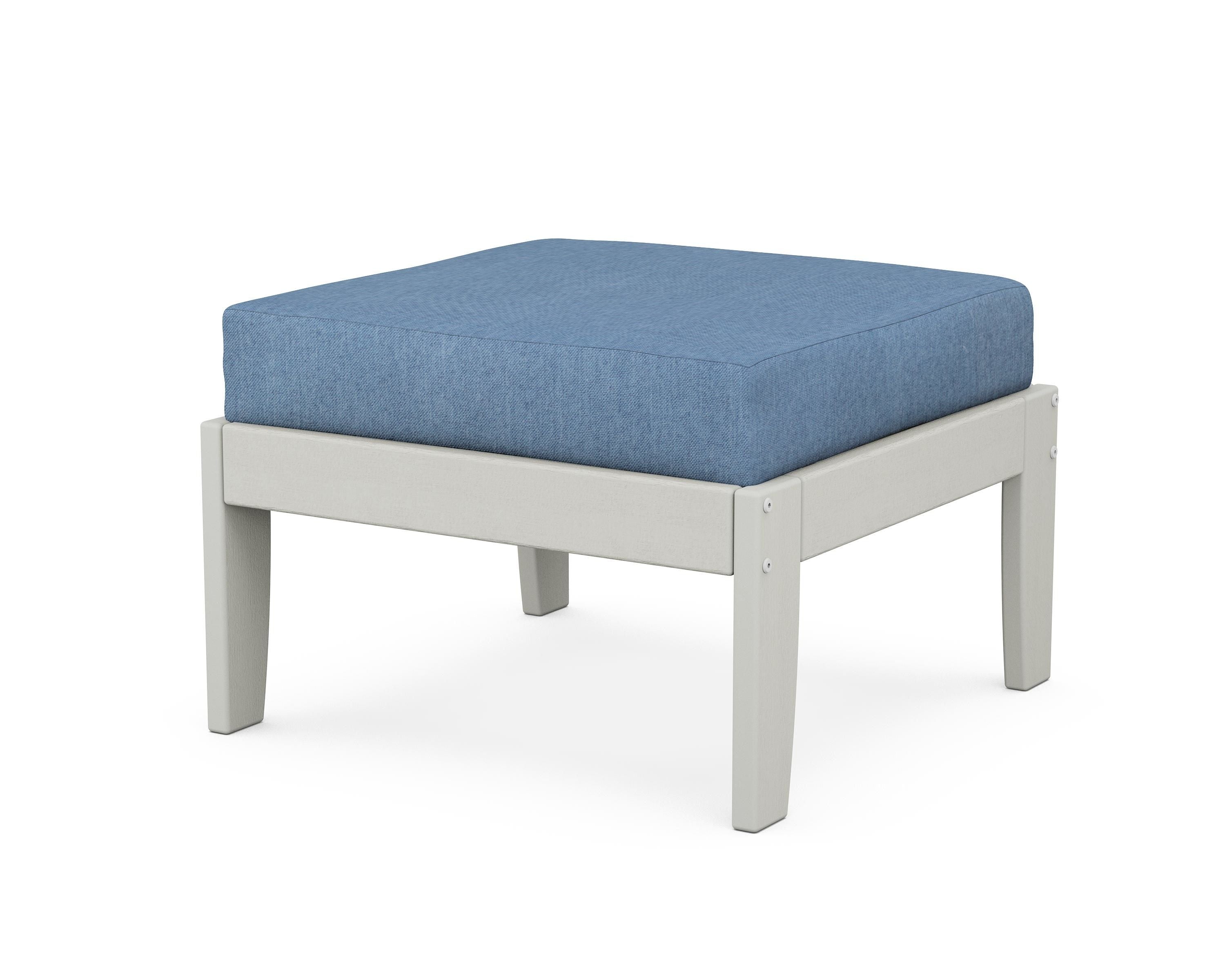 Unbranded Modular Ottoman - Classic in Vintage White / Sky Blue