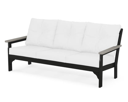 POLYWOOD® Vineyard Deep Seating Sofa in Black / Driftwood / Natural