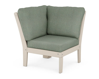 POLYWOOD® Braxton Modular Corner Chair in Sand / Cast Sage