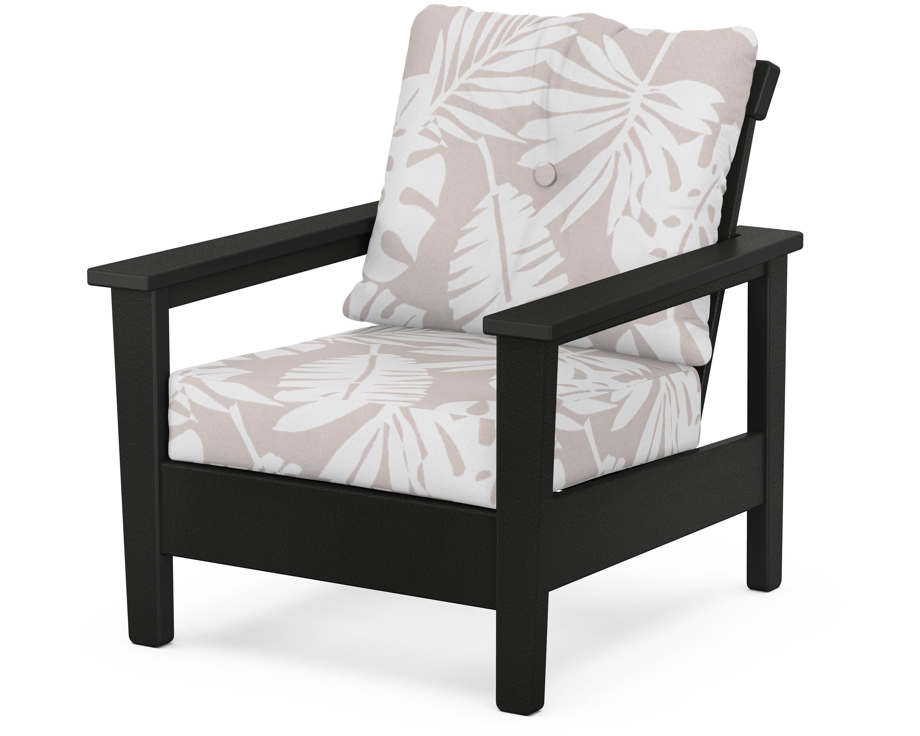 POLYWOOD® Prescott Deep Seating Chair in Black / Leaf Dune Burlap