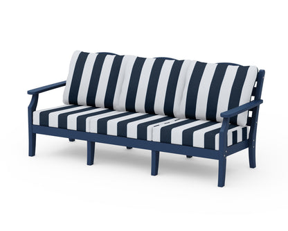 Draper James™ by  POLYWOOD® Savannah Deep Seating Sofa in Navy / Cabana Stripe Marine Indigo
