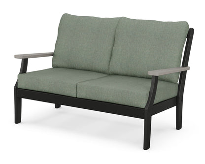POLYWOOD® Braxton Deep Seating Loveseat in Black / Driftwood / Cast Sage