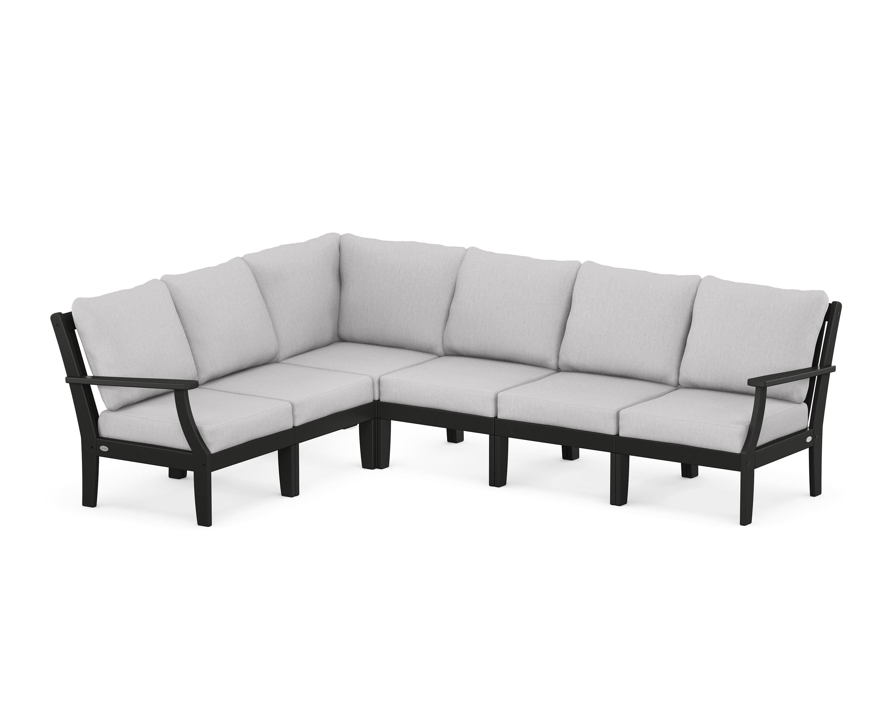 POLYWOOD® Braxton Modular 6-Piece Deep Seating Set in Black / Granite