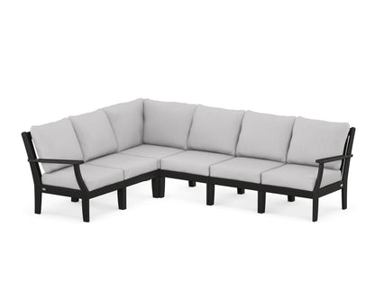 POLYWOOD® Braxton Modular 6-Piece Deep Seating Set in Black / Granite
