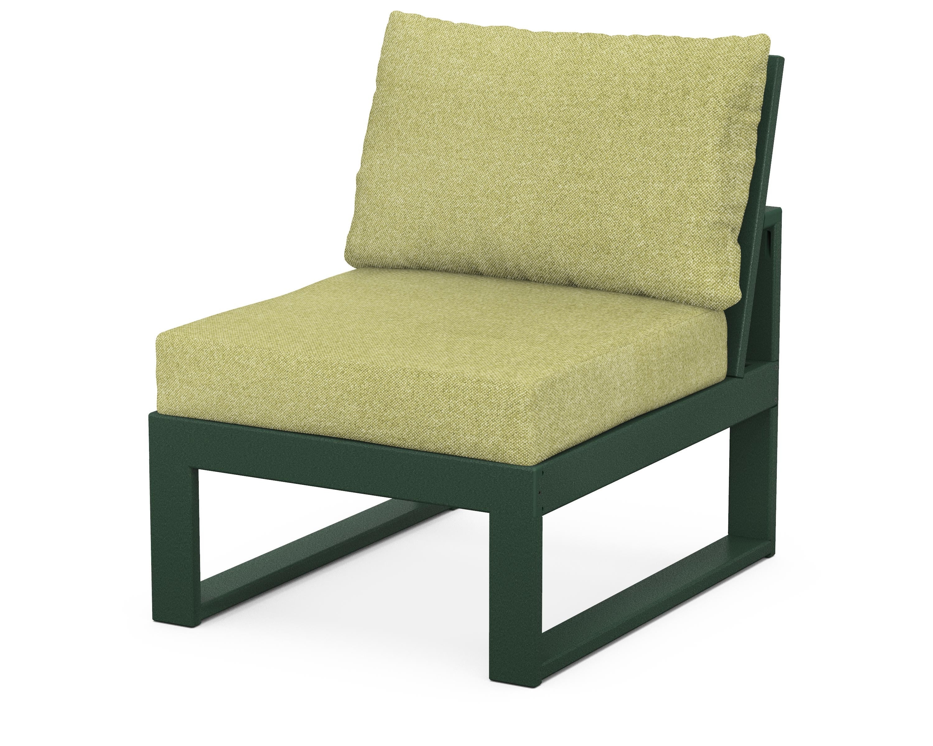 Unbranded Modular Armless Chair in Green / Chartreuse Boucle