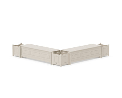 Country Living 60" Country Living L- Shaped Planter Storage Bench Corner Set in Sand