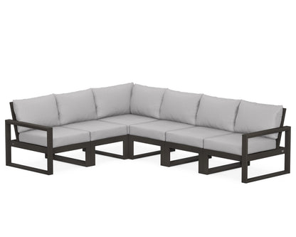 POLYWOOD® EDGE 6-Piece Modular Deep Seating Set in Vintage Coffee / Granite