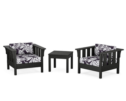 Martha Stewart by POLYWOOD® Acadia 3-Piece Deep Seating Set in Black / Leaf Navy
