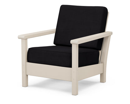 POLYWOOD® Harbour Deep Seating Chair in Sand / Midnight Linen