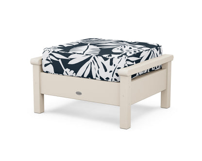 POLYWOOD® Harbour Deep Seating Ottoman in Sand / Leaf Marine Indigo