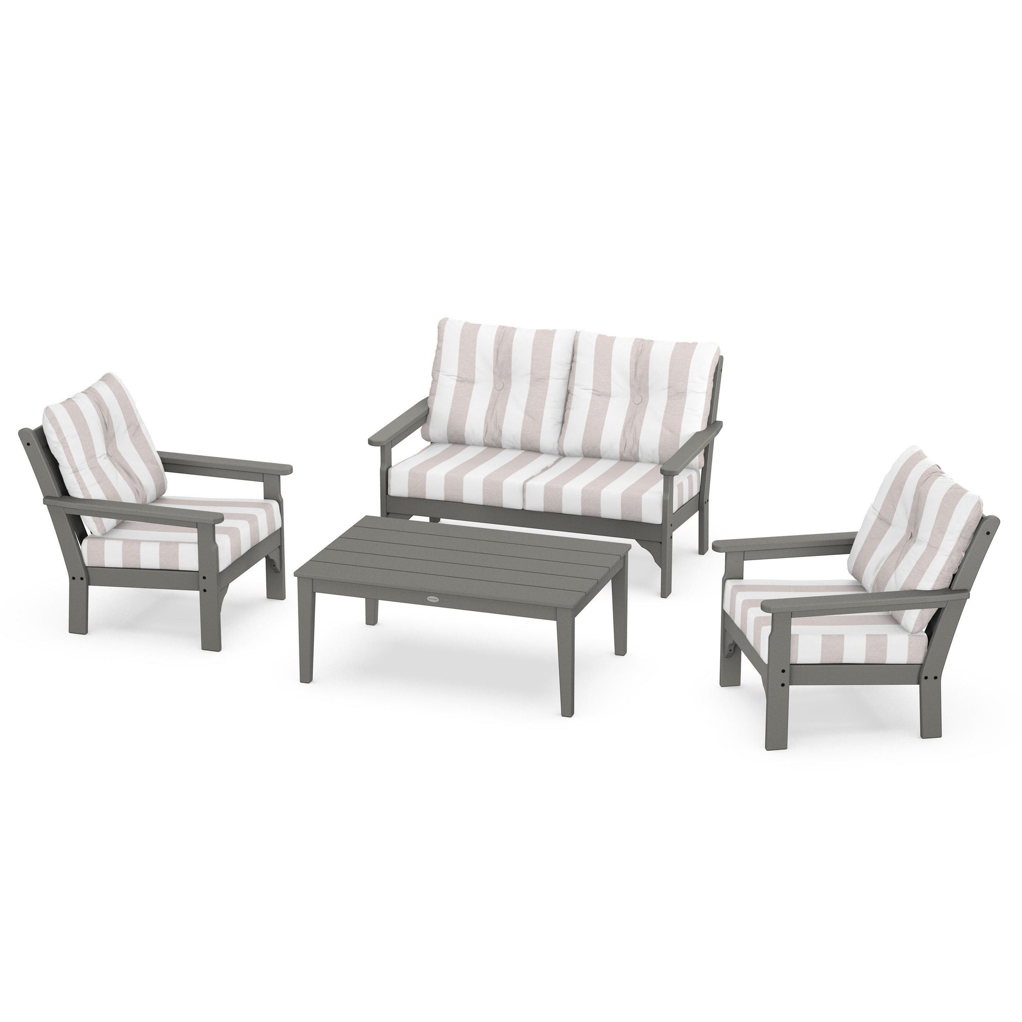 Vineyard 4 Piece Deep Seating Set - Slate Grey