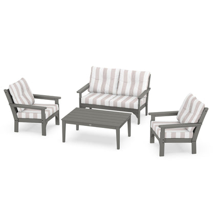 Vineyard 4 Piece Deep Seating Set - Slate Grey