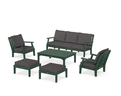 Martha Stewart by POLYWOOD® Chinoiserie 6-Piece Lounge Sofa Set in Green / Ash Charcoal