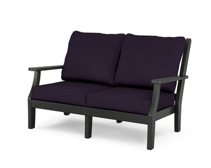 Country Living Wovendale Deep Seating Loveseat in Black / Navy Linen