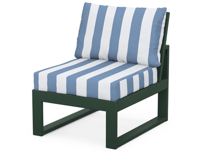 Unbranded Modular Armless Chair in Green / Cabana Stripe Sky Blue