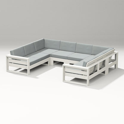 PW Designer Series Latitude U-Shaped Sectional in Vintage White / Spa
