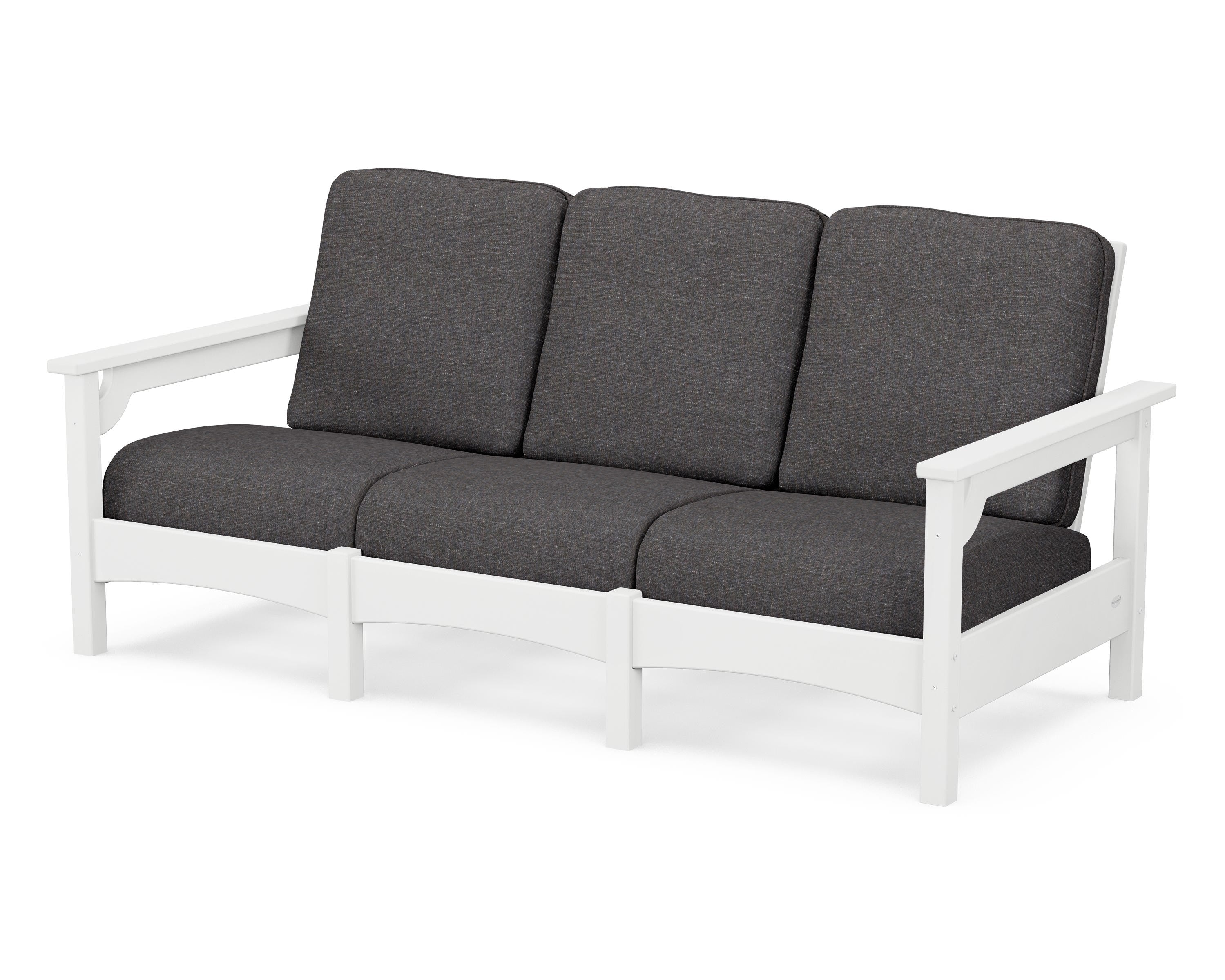 POLYWOOD® Club Sofa in White / Ash Charcoal