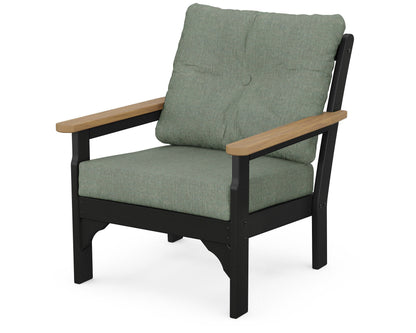 POLYWOOD® Vineyard Deep Seating Chair in Black / Natural / Cast Sage