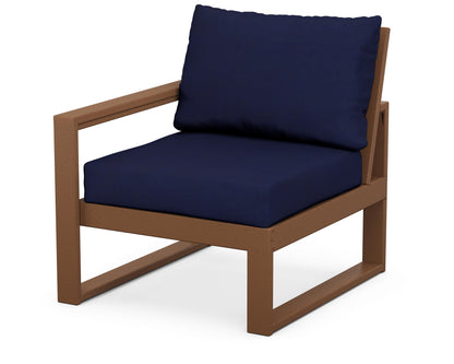 POLYWOOD® EDGE Modular Left Arm Chair in Teak / Navy