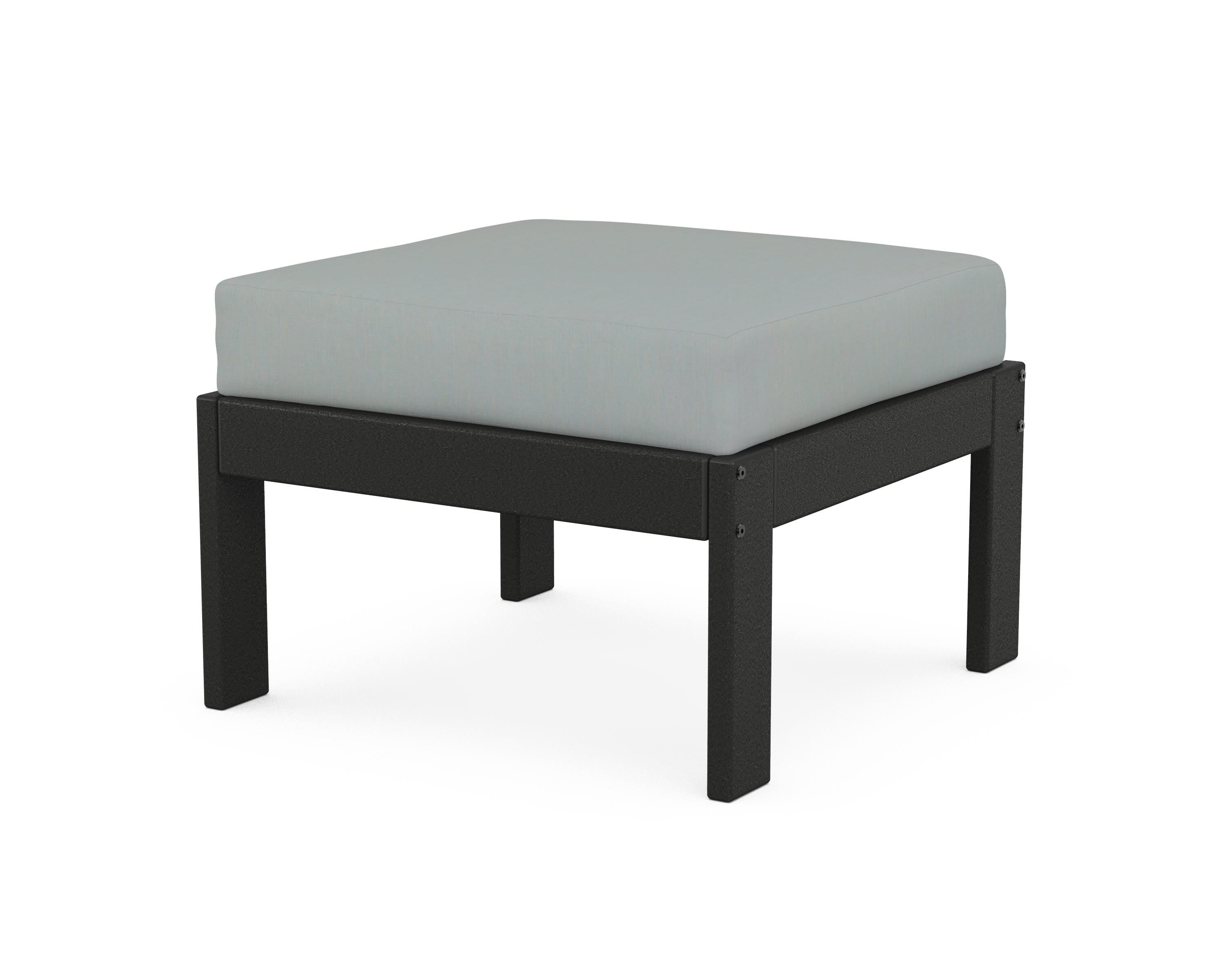 POLYWOOD® Vineyard Modular Ottoman in Black / Spa