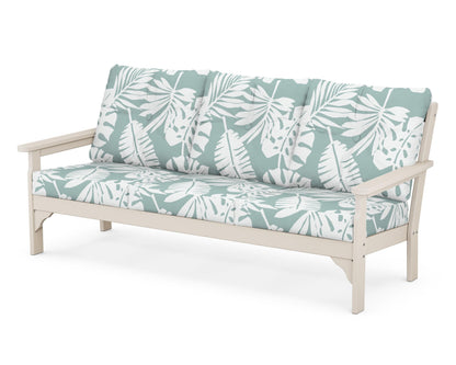 POLYWOOD® Vineyard Deep Seating Sofa in Sand / Leaf Glacier Spa