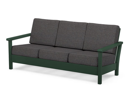 POLYWOOD® Harbour Deep Seating Sofa in Green / Ash Charcoal