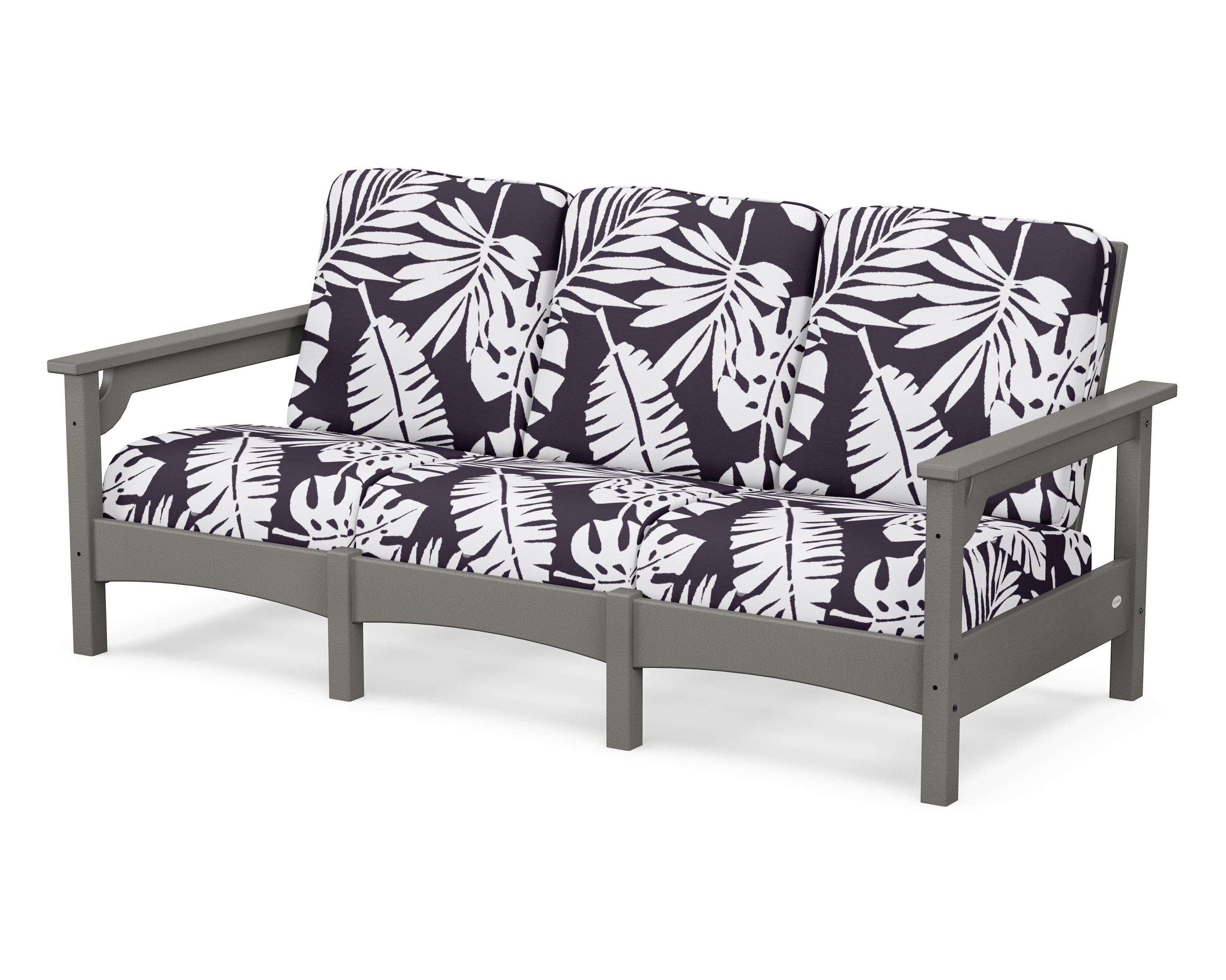 POLYWOOD® Club Sofa in Slate Grey / Leaf Navy