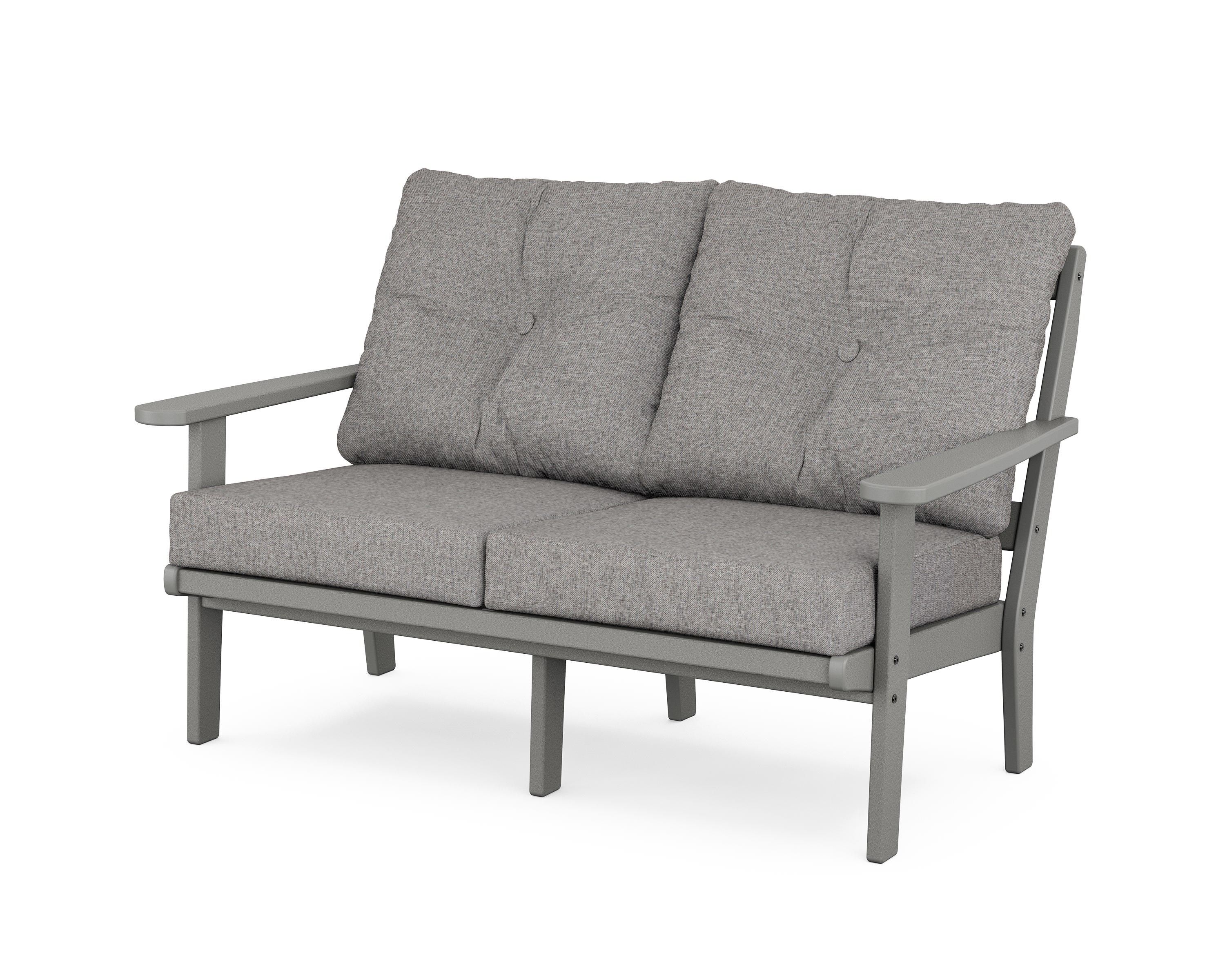 POLYWOOD® Mission Deep Seating Loveseat in Slate Grey / Grey Mist
