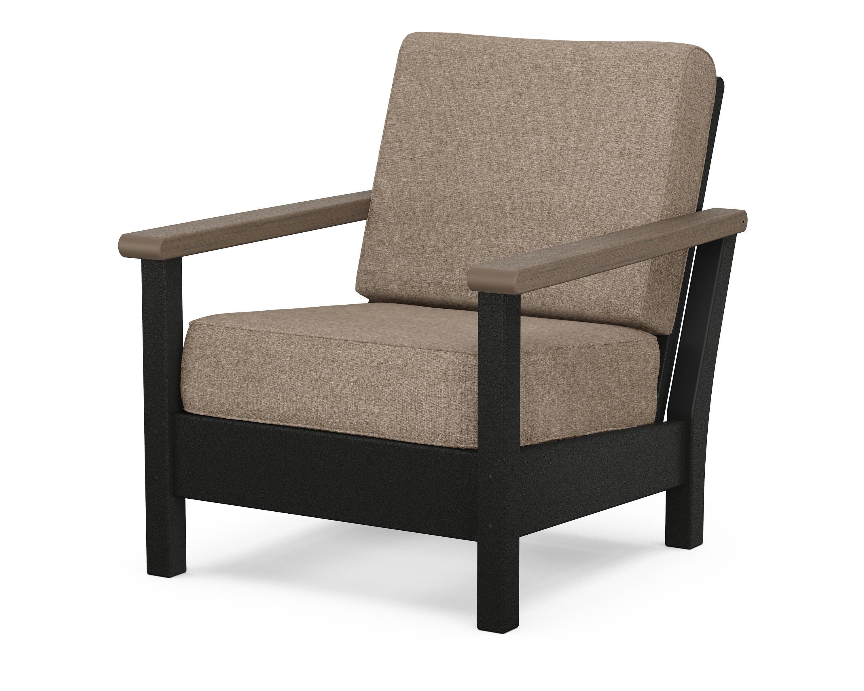 POLYWOOD® Harbour Deep Seating Chair in Black / Kona / Spiced Burlap