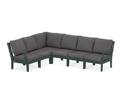 POLYWOOD® Braxton Modular 6-Piece Deep Seating Set in Green / Ash Charcoal