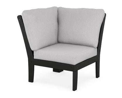POLYWOOD® Braxton Modular Corner Chair in Black / Granite