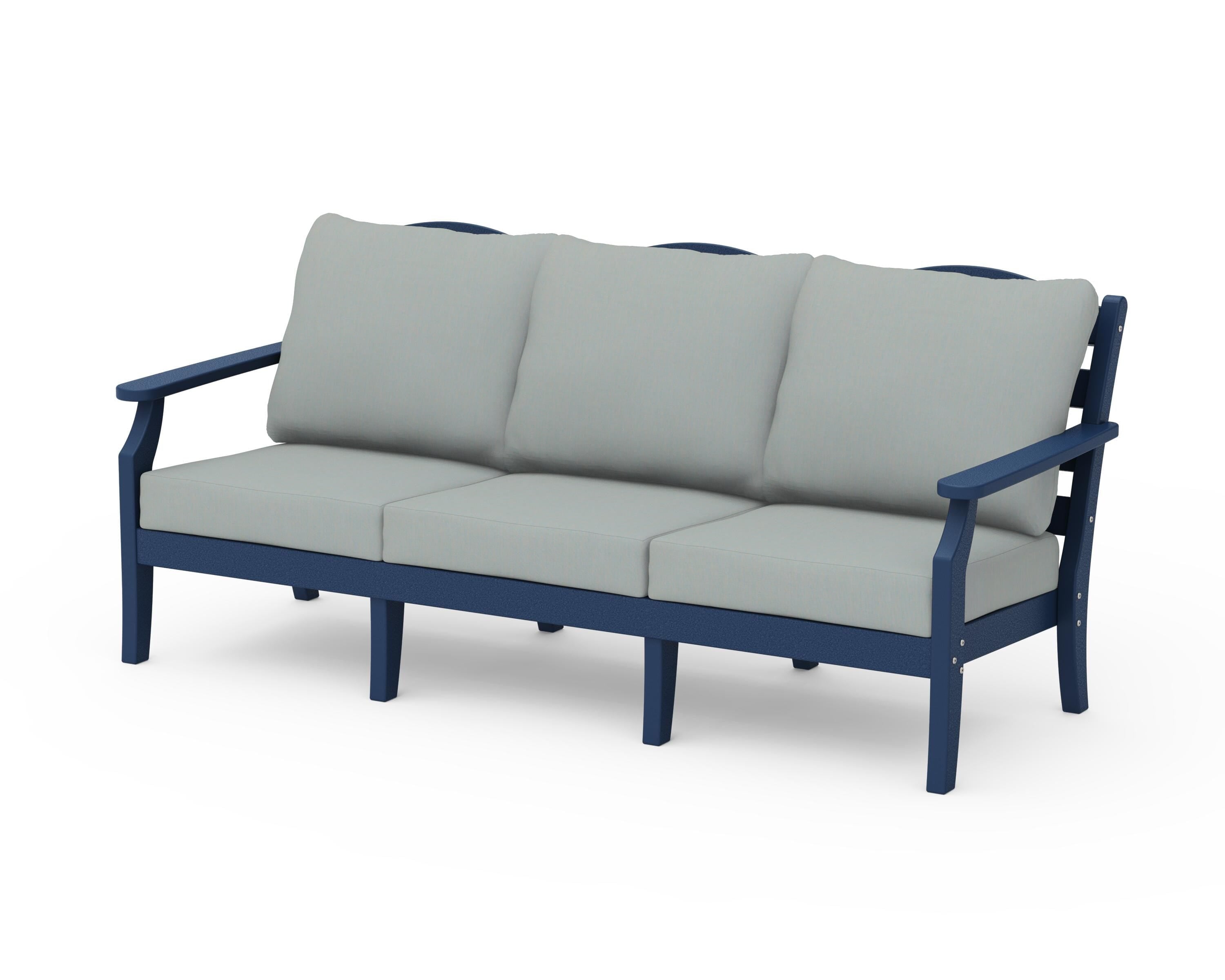 Draper James™ by  POLYWOOD® Savannah Deep Seating Sofa in Navy / Spa