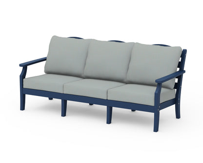 Draper James™ by  POLYWOOD® Savannah Deep Seating Sofa in Navy / Spa