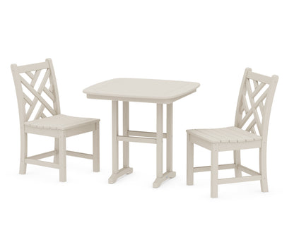 POLYWOOD® Chippendale Side Chair 3-Piece Dining Set in Sand