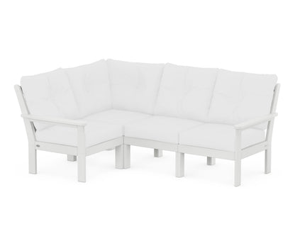 POLYWOOD® Vineyard 4-Piece Sectional in White / Natural