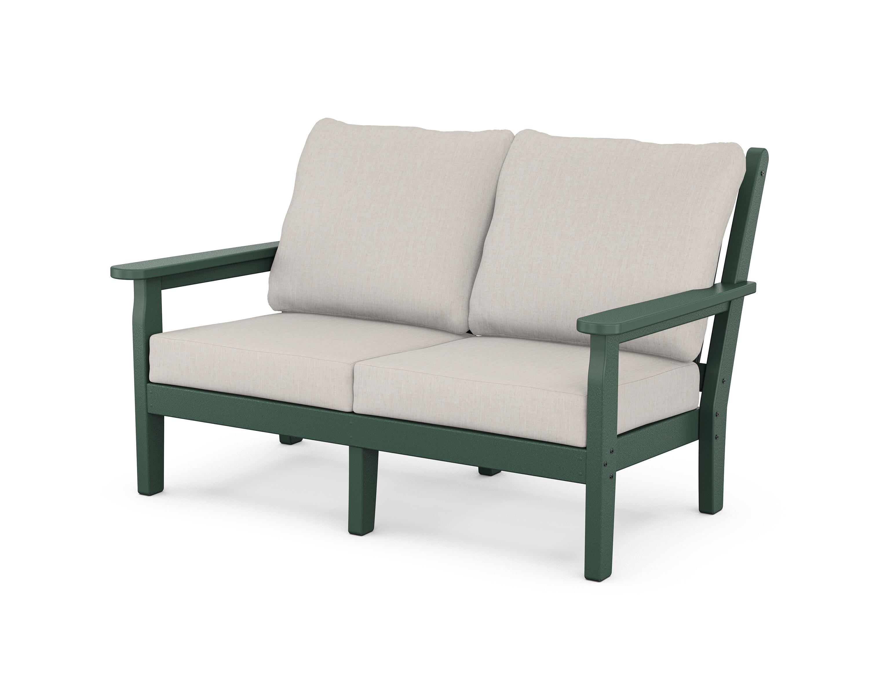 POLYWOOD® Chippendale Deep Seating Loveseat in Green / Cast Ash
