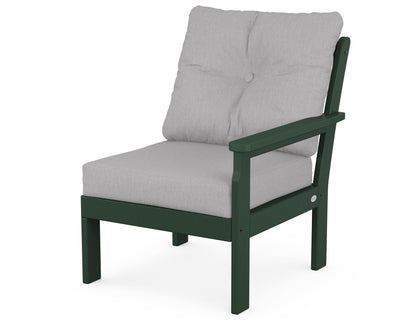 POLYWOOD® Vineyard Modular Right Arm Chair in Green / Granite