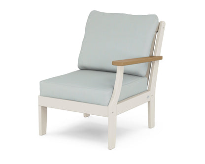 POLYWOOD® Braxton Modular Right Arm Chair in Sand / Natural / Spa