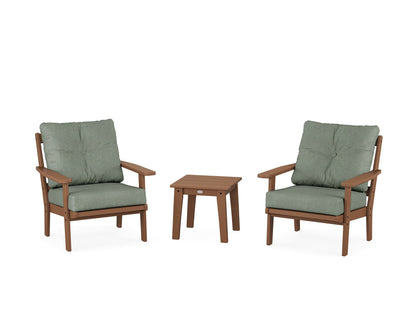 POLYWOOD® Prairie 3-Piece Deep Seating Set in Teak / Cast Sage