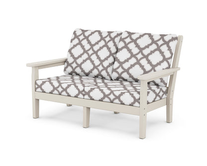 POLYWOOD® Chippendale Deep Seating Loveseat in Sand / Trellis Grey Mist