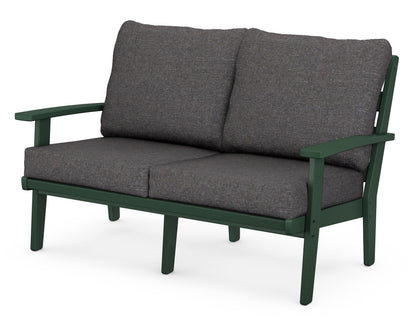 POLYWOOD® Grant Park Deep Seating Loveseat in Green / Ash Charcoal