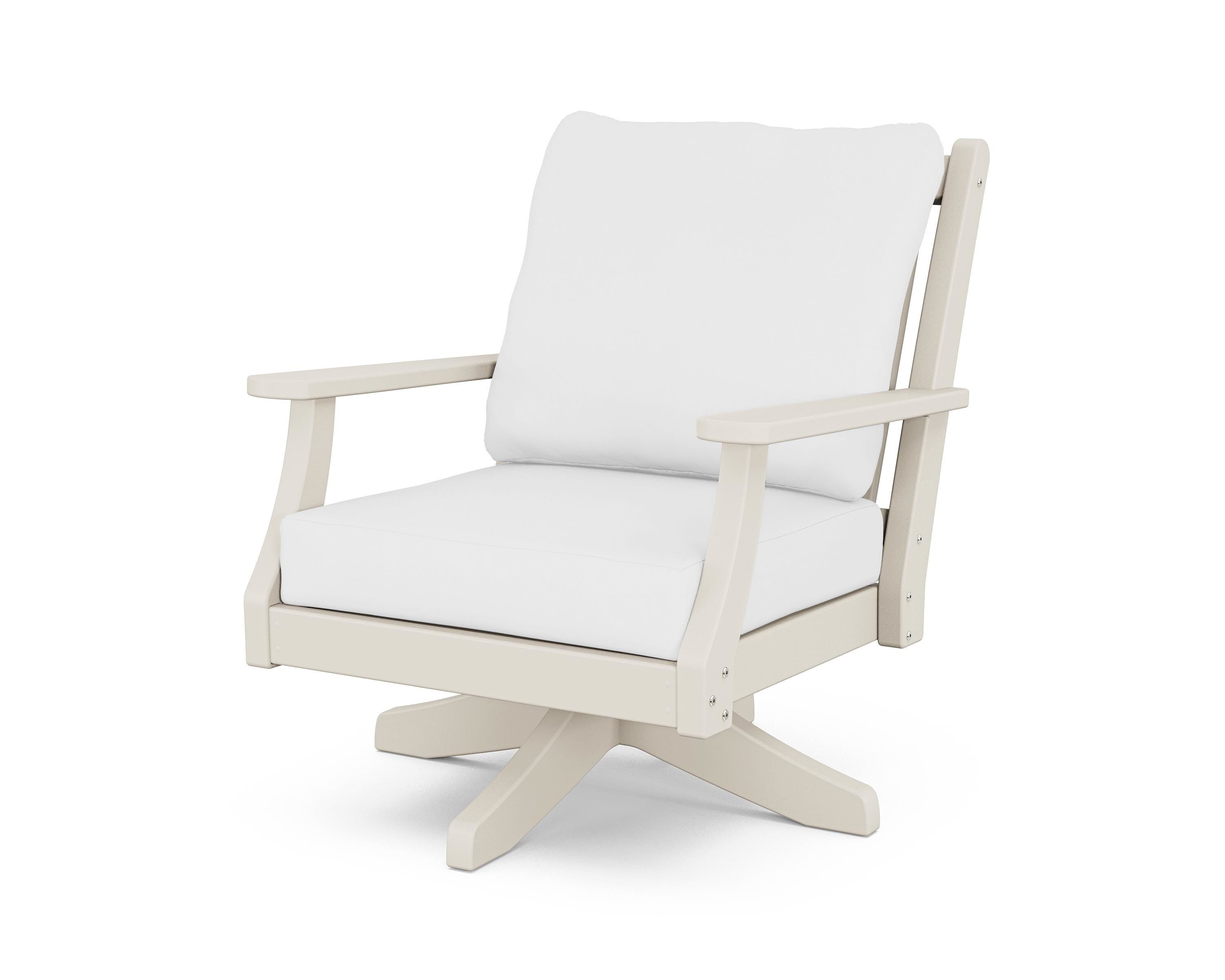 Country Living Wovendale Deep Seating Swivel Chair in Sand / Natural