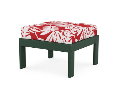 POLYWOOD® Vineyard Modular Ottoman in Green / Leaf Crimson