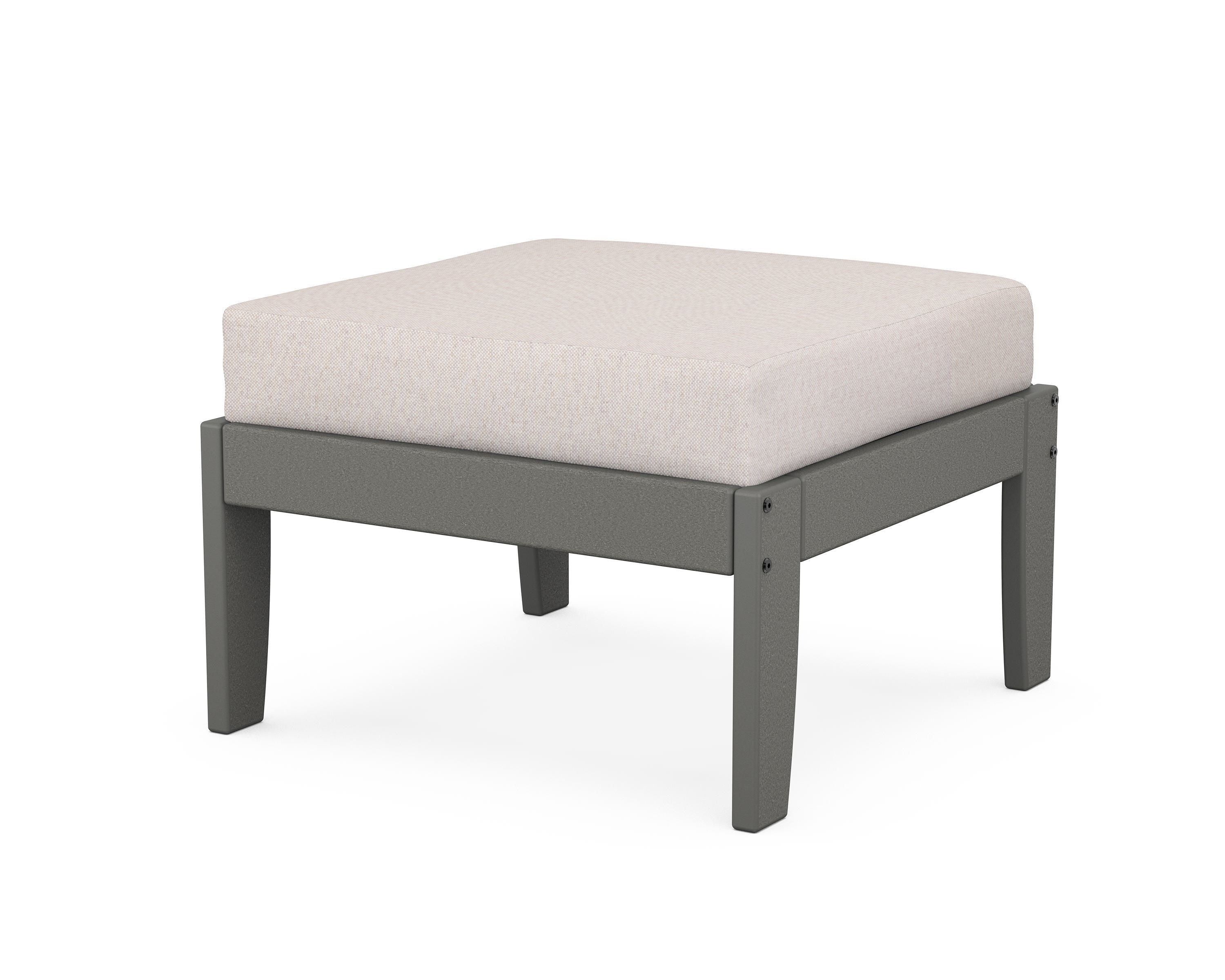 Unbranded Modular Ottoman - Classic in Slate Grey / Dune Burlap