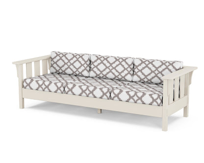 Martha Stewart by POLYWOOD® Acadia Deep Seating Sofa in Sand / Trellis Grey Mist